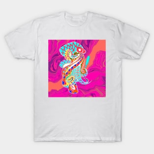 octopus in magical glitch in ecopop pattern mandala T-Shirt